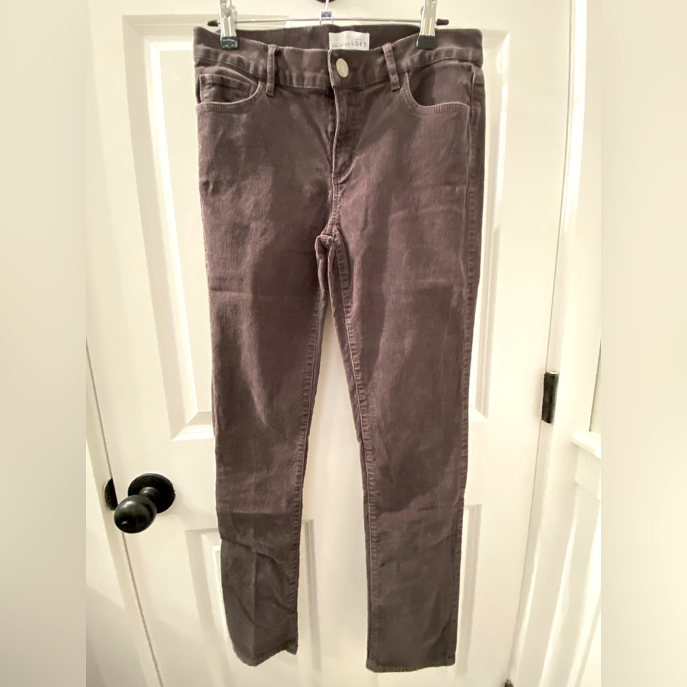 Loft modern straight gray corduroy pants size 4